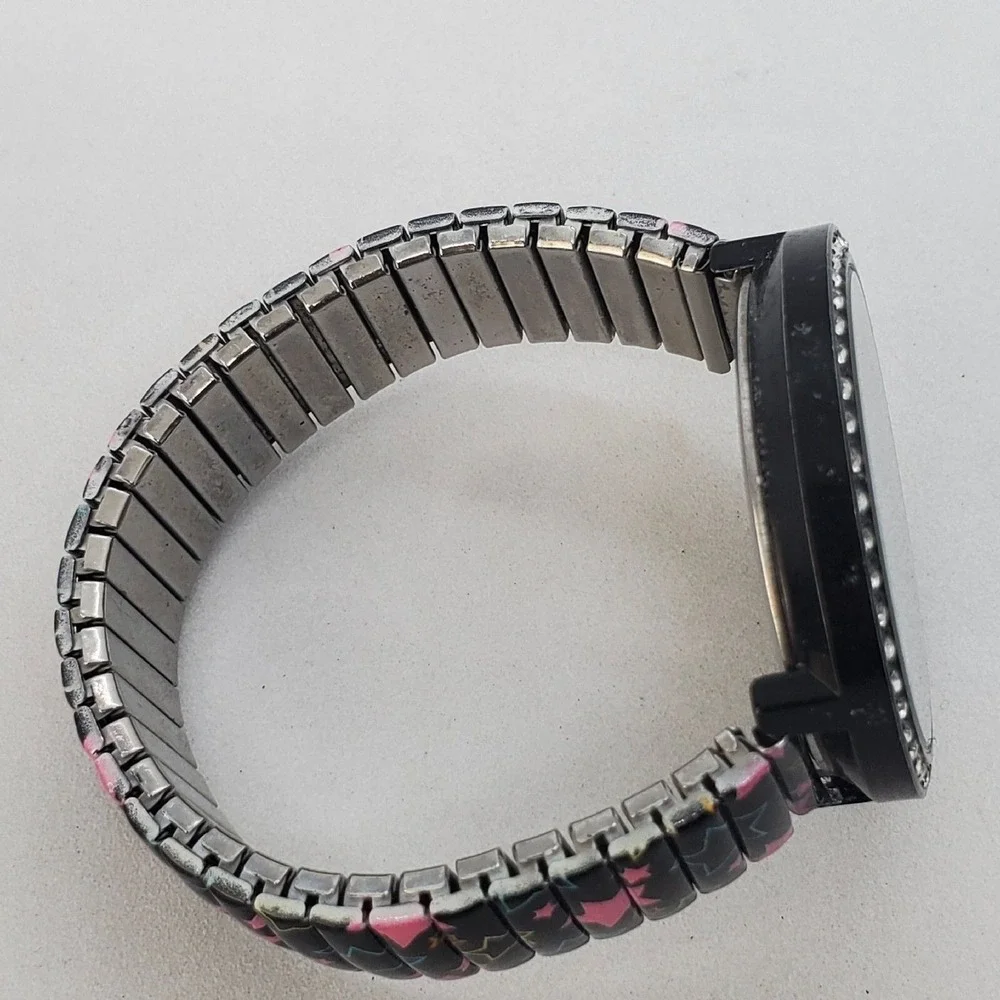 Women's Twinkle Watch 40MM Black Dial Case Black Stretched Band‎ 6